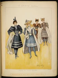 Quatre dames en maillots de bain sur la plage de la Riviera
