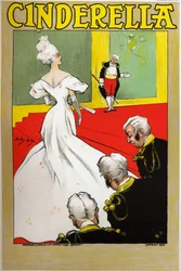 Littérature. Contes de fées. Cendrillon. Affiche de Dudley Hardy pour un spectacle à Londres, Angleterre, vers 1890