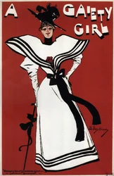 Affiche pour la comédie musicale A Gaiety Girl de Sidney Jones, 1893