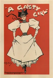Affiche pour la comédie musicale A Gaiety Girl de Sidney Jones, 1895