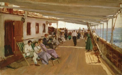 Sur le pont, bateau à vapeur