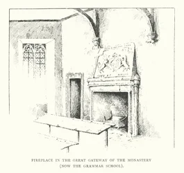 Cheminée dans la grande porte du monastère, maintenant l