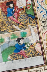 Page de "La Belle Dame Sans Merci" par Alain Chartier, Paris, début du XVe siècle