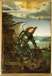 Archange Michael (peinture sur bois de chêne)