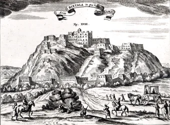 Bietala, forteresse du Grand Lama, Royaume de Lhassa, illustration de 