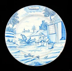 Assiette de Delft représentant le mois de juin