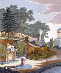 Décorations de jardin, de Magazine of Garden Gems par G. van Laar, publié en 1802