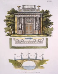 Décorations de jardin, du Magazine of Garden Gems par G. van Laar, publié en 1802