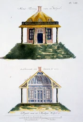 Ornement de jardin du Magazine of Garden Gems par G. van Laar, publié en 1802