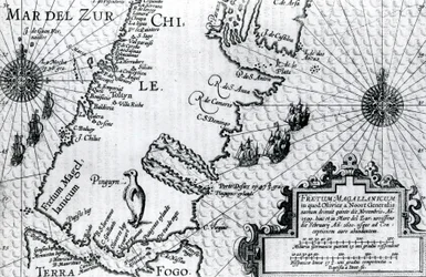 Carte du détroit de Magellan, planche tirée de la description du voyage d