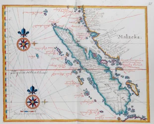 Carte montrant Malacca et Sumatra, ouest de l