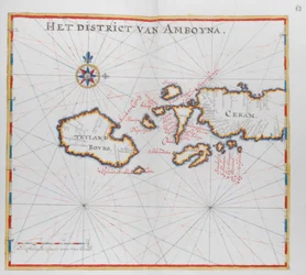 Carte des îles de Bouro et Ceram (Seram), Indonésie