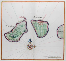 Carte montrant deux des îles Banda