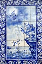 Miracle de Notre-Dame de Nazaré. Église Notre-Dame de Nazaré (Largo Nossa Senhora da Nazaré). Portugal.