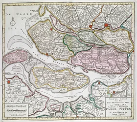 Nieuwe Kaart der van het Zuid Westelykste deel van Holland, behelzende de Baljuwschappen Voorne, Putten, enz. [Trente-six cartes des Pays-Bas] Isaak Tirion Entre 1739 et 1757