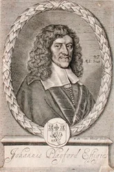 Portrait de John Playford (1623-86) gravé par Frederick Hendrick van Hove (c.1628-98) (gravure)