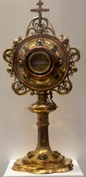 Reliquaire de Saint Antoine, Abbé et Saint Christophe, martyr, fabriqué dans les Pays-Bas méridionaux, 1579, Trésor de la Cathédrale, Cathédrale Saint-Michel et Sainte-Gudule