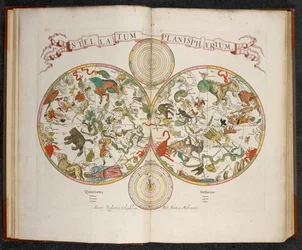 Stellatum Planisphaerium, un planisphère avec signes du zodiaque