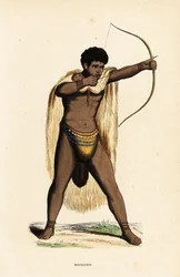 Homme Khoikhoi en cape de peau d