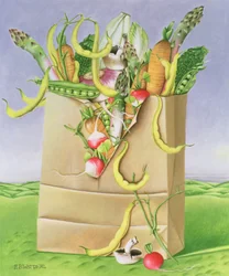 Sac en papier avec des légumes, 1992