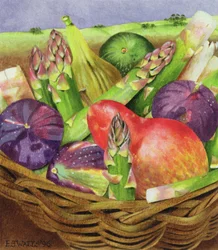 Poire rouge avec des figues et des asperges, 1996