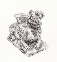 Charmante statue de bouledogue