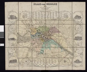 Carte provenant de la collection cartographique de la Bibliothèque nationale. La carte a été publiée à Berlin (1841) et représente Berlin