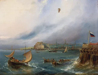 La première traversée en ballon de la Manche, 7 janvier 1785, c.1840