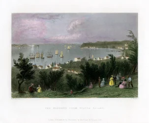 The Narrows vu de Staten Island, New York, USA, 1837