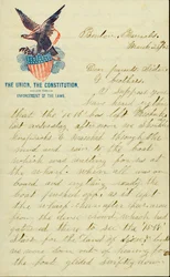 Lettre signée E.G. Black, Benton Barracks, Mo., à ses parents, sœur et frères, 28 mars 1862