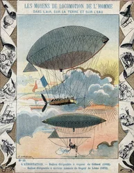 Aéronef inventé par Henri Giffard en 1852 et aéronef dirigeable inventé par Dupuy de Lôme en 1872 - D
