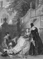 Scène de Kenilworth de Sir Walter Scott. Wayland, Amy Robsart et Janet, 1834