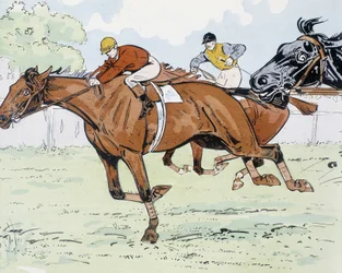 Chevaux de course - dessin par Thelem