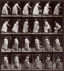 Locomotion animale, planche 265 : séquence avec une femme s