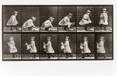 Enfant jouant avec une poupée, Planche 481 de Animal Locomotion, 1887