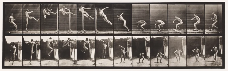 Plaque 158. Sauter; saut en hauteur avec torsion en courant (chaussures)