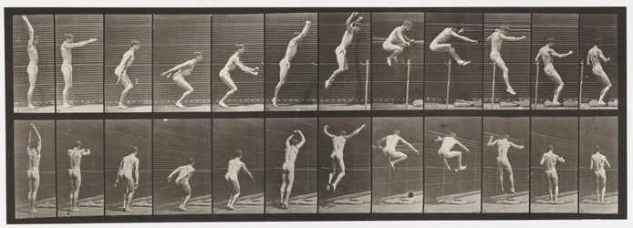Plaque 161. Sauter; saut en hauteur debout