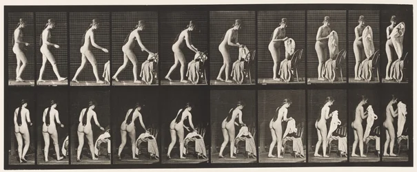 Plaque 415. Toilette, se préparer à mettre des vêtements
