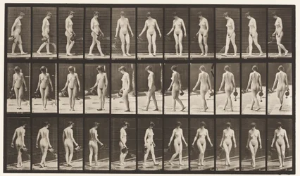 Planche 51. Marcher et se retourner, utilisant un arrosoir, 1872-1885