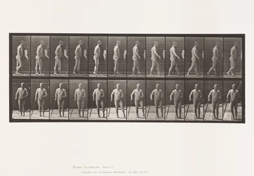 Planche 552. Hémiplégie; marche avec une canne, 1885