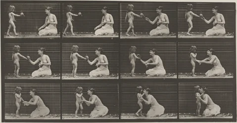 Planche numéro 465. Enfant apportant un bouquet à une femme, 1887 (photo)