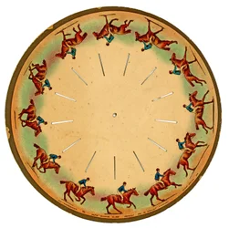 Disque de zoopraxiscope montrant un cheval au galop, 1893