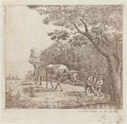Quatre hommes et un taureau