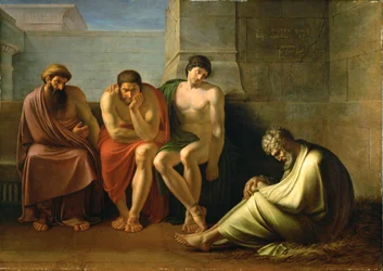 Job en deuil et ses amis (huile sur toile)