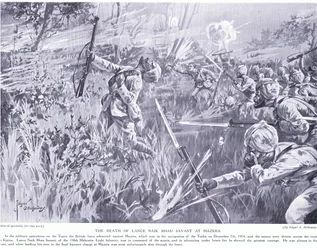 La mort de Lance Nak Bhau Savant à Mazera sur le Tigre en décembre 1914