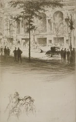 Une place de ville, illustration pour 