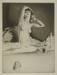 Une femme à sa toilette, illustration pour 