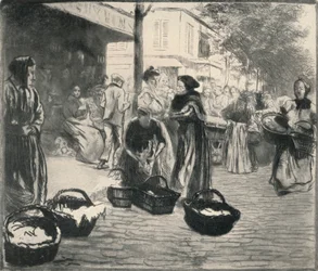 Marché en plein air, Avenue de Clichy, 1915