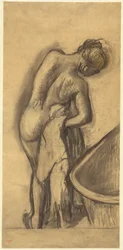 Après le bain : Femme se séchant, vers 1900 (pastel)
