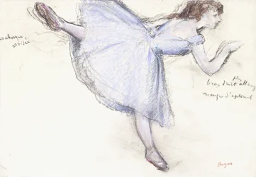 Danseuse arabesque de profil, 1885-90
